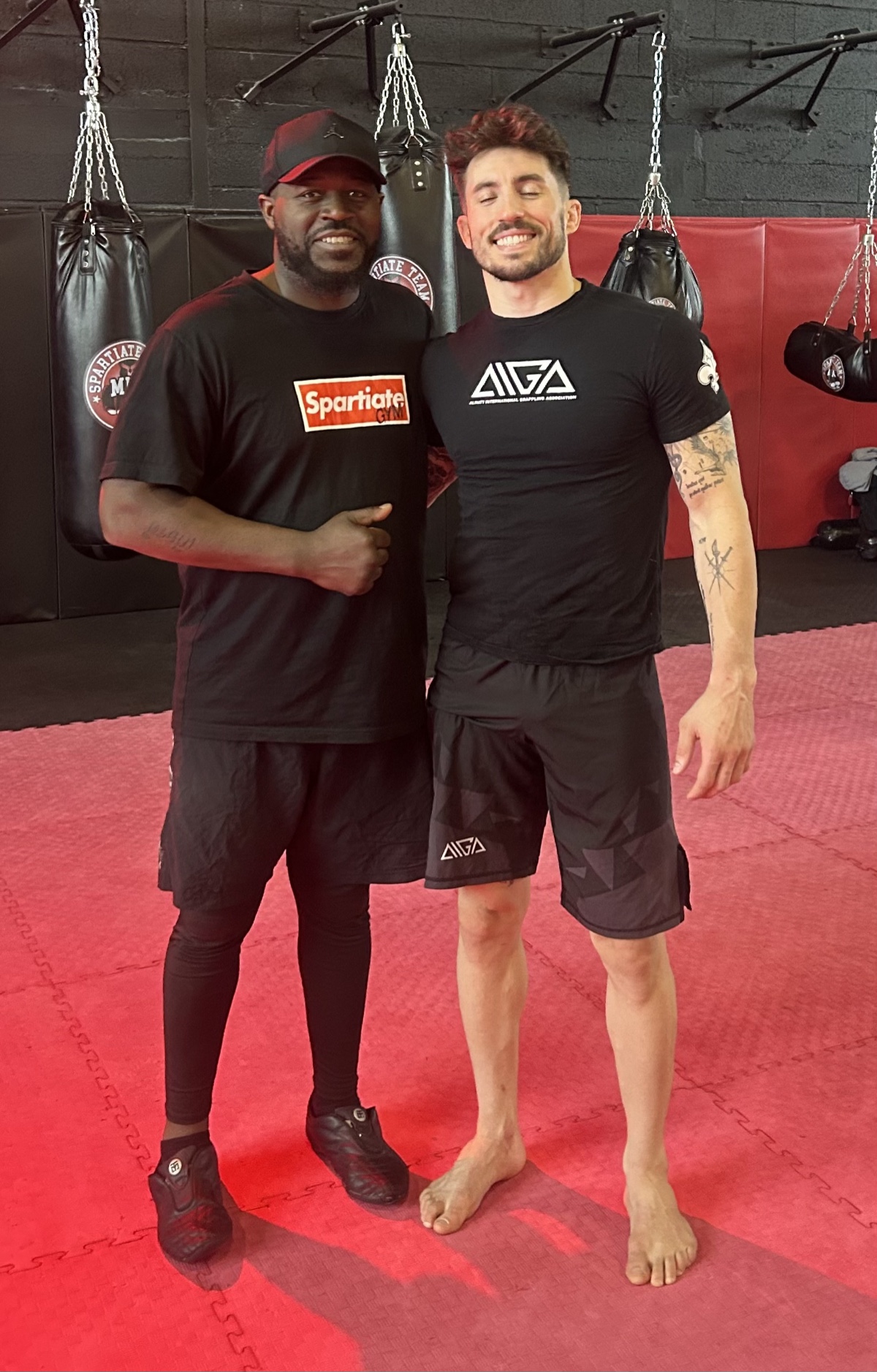 Coach Gilles en préparation avec Pierre Manzo, combattant professionnel MMA (ligue ARES)